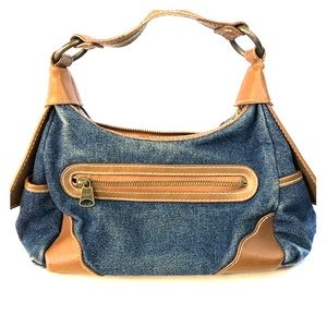 Gap Denim & Faux Leather Hobo Bag Purse